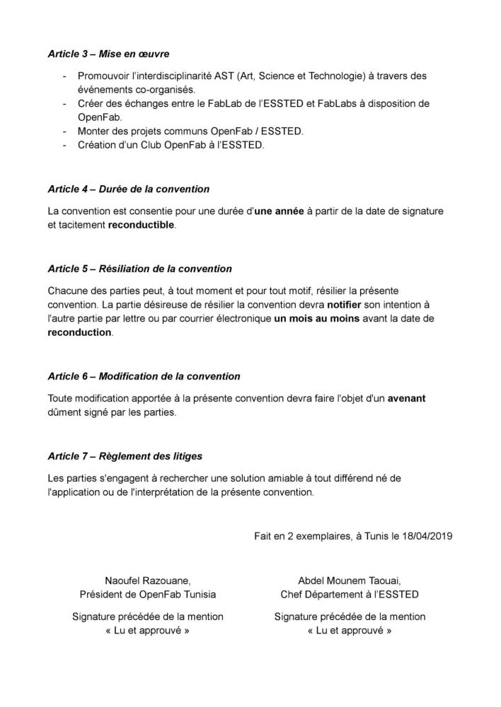Convention OpenFab Tunisia, 2019