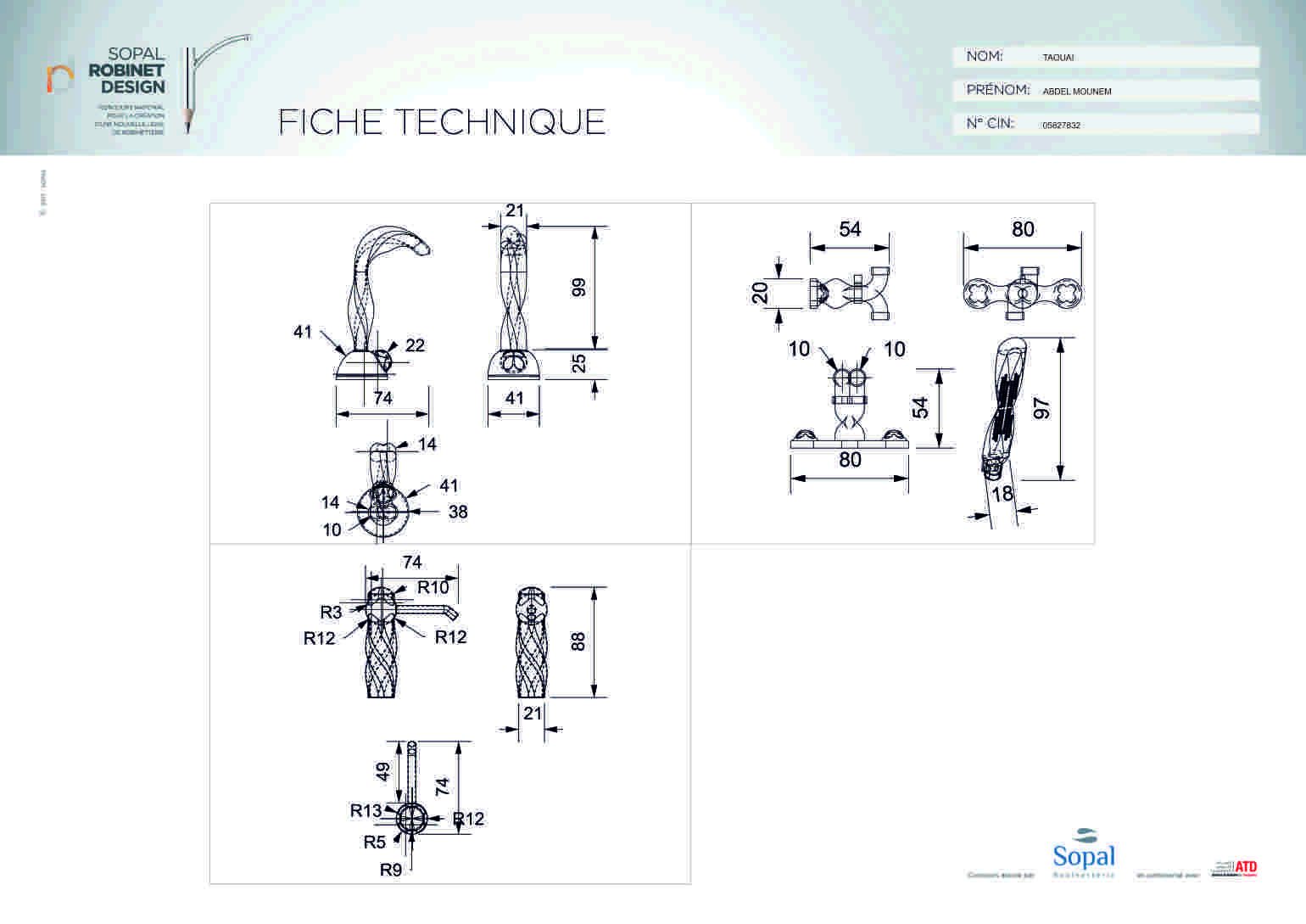 Fiche technique — mitigeur
